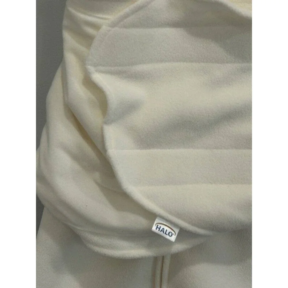 Halo Sleepsack Swaddle Fleece Gray Cream 3-6 Months Adjustable Wearable Blanket